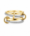 Mina Two Tone Pave Stacked Ring