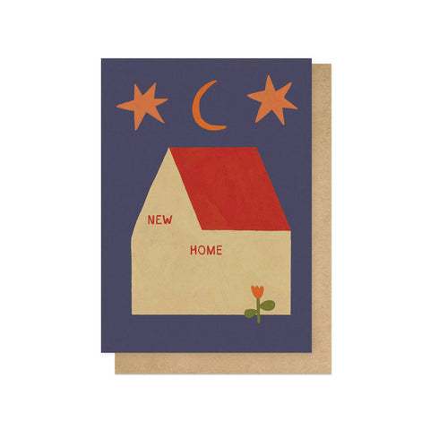New Home at Night Greetings Card