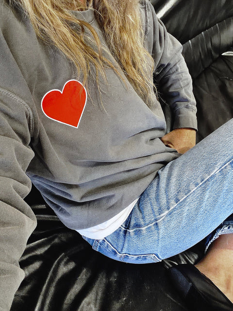 A+H Stroked Heart Pullover