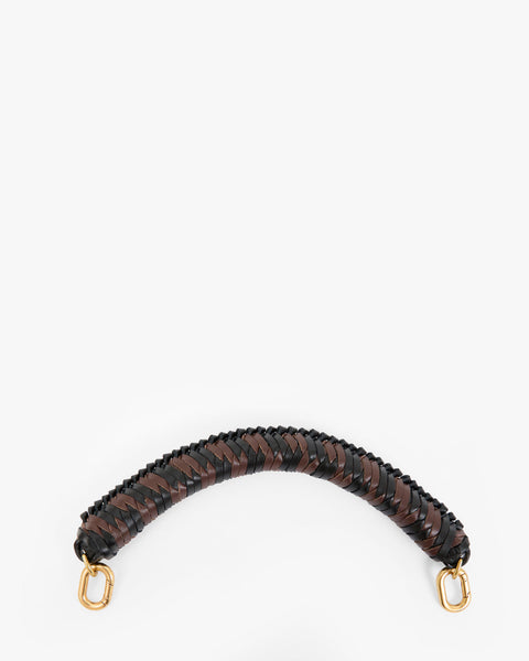 Clare V. Flat Braided Top Handle - Chocolate/Black