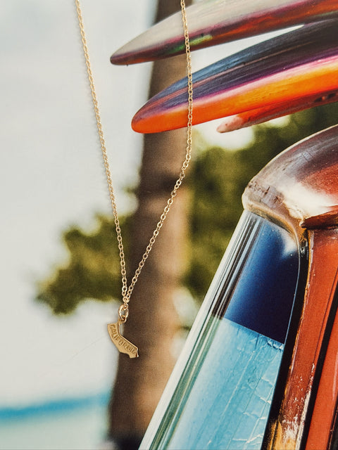 California Gold State Charm Necklace
