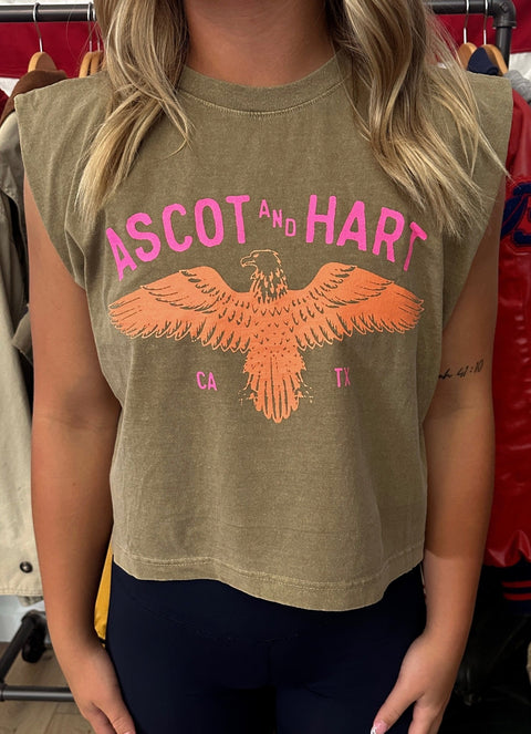 A+H Eagle Sleeveless Crop Tee - ascot + hart