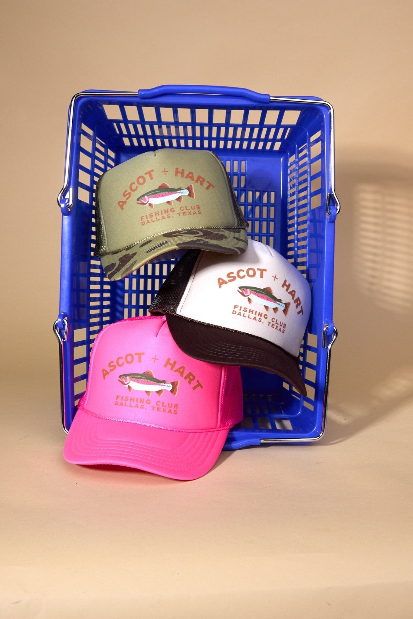A+H Fishing Club Trucker Neon Pink