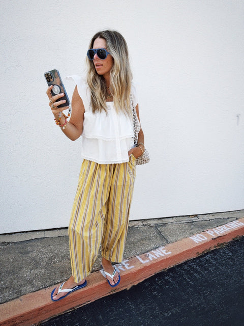 Aurora Striped Parachute Pants - ascot + hart