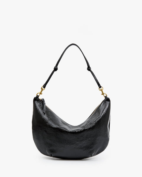 Clare V. Lune - Black Crinkle Patent - ascot + hart
