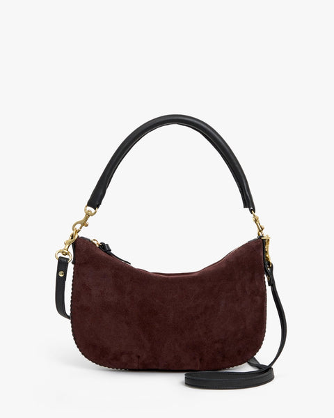 Clare V. Petit Moyen - Truffle Suede w/ Whipstitch - ascot + hart