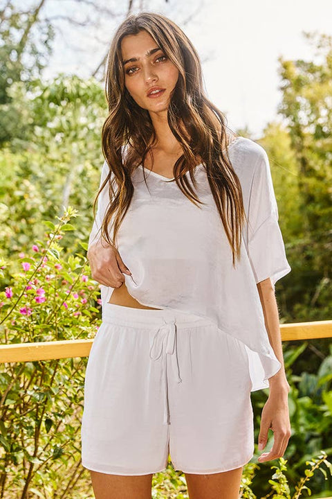 Courtney Satin Shorts - ascot + hart