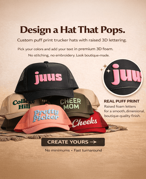 Custom Puff Print Trucker - ascot + hart