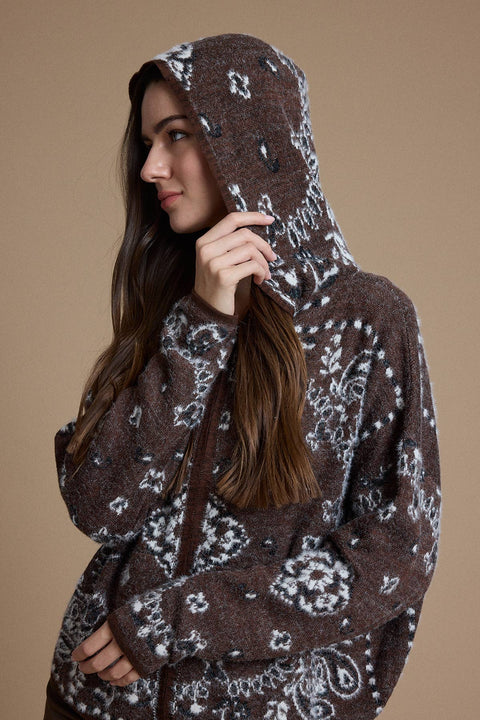 Eden Bandana Hooded Cardigan - ascot + hart