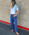 Laila Striped Barrel Jeans - ascot + hart