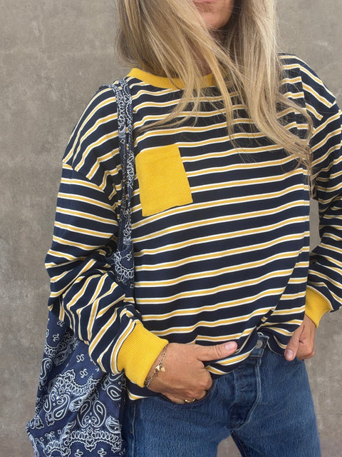 Layna Striped Crew Neck Long Sleeve - ascot + hart