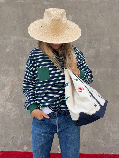 Layna Striped Crew Neck Long Sleeve - ascot + hart