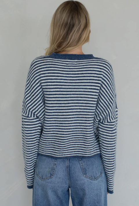 Leighton Striped Cardigan - ascot + hart