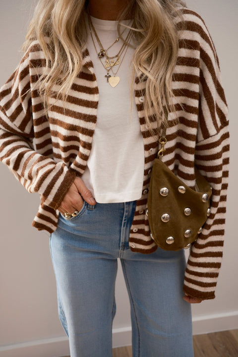 Leighton Striped Cardigan - ascot + hart