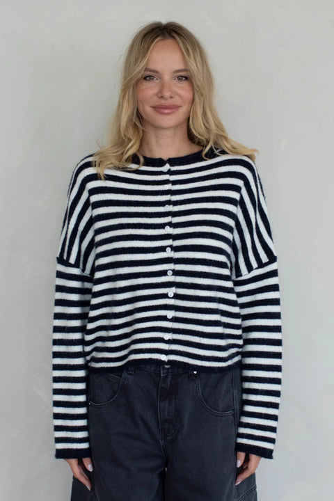 Leighton Striped Cardigan - ascot + hart