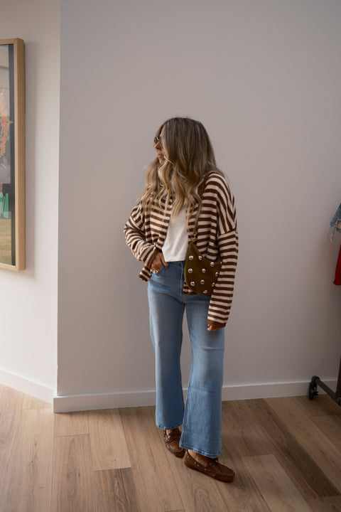 Leighton Striped Cardigan - ascot + hart