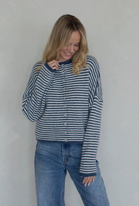 Leighton Striped Cardigan - ascot + hart