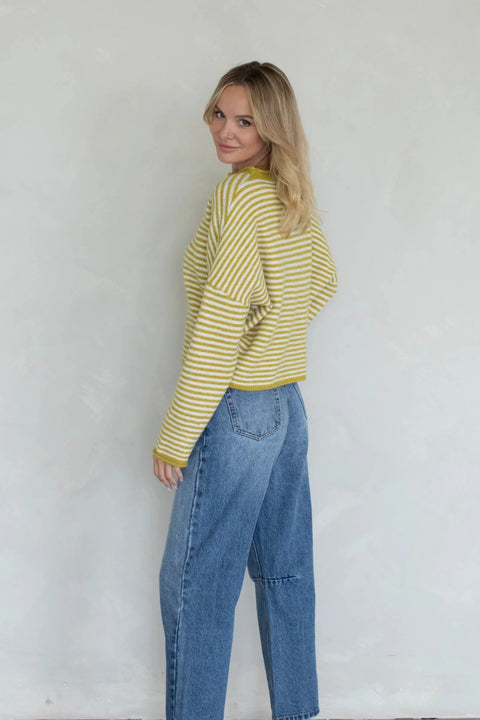 Leighton Striped Cardigan - ascot + hart