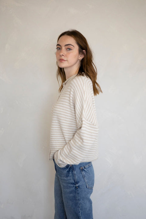Leighton Striped Cardigan - ascot + hart