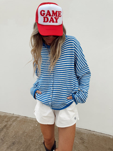 Leighton Striped Cardigan - ascot + hart