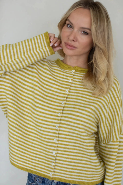 Leighton Striped Cardigan - ascot + hart
