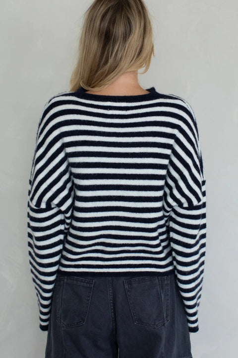 Leighton Striped Cardigan - ascot + hart