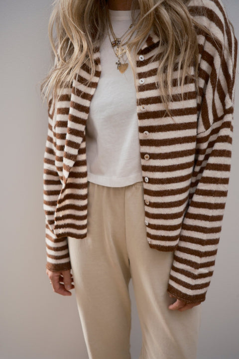 Leighton Striped Cardigan - ascot + hart