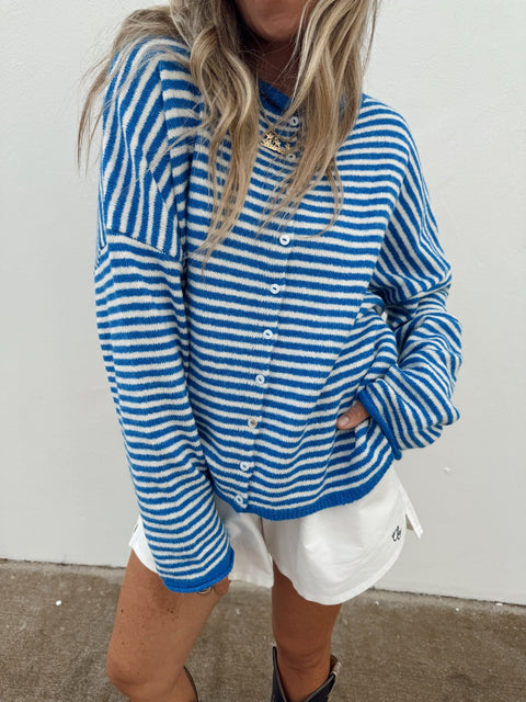 Leighton Striped Cardigan - ascot + hart
