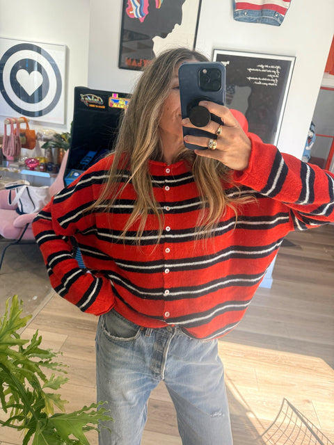 Leighton Striped Cardigan - ascot + hart