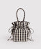Nylon Drawstring Bag - Black and Cream Gingham - ascot + hart