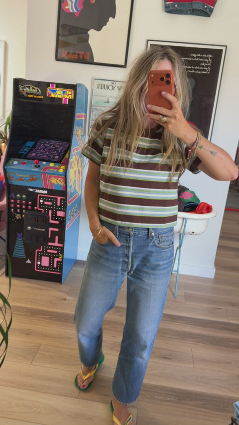 Sadie Striped Crop Tee