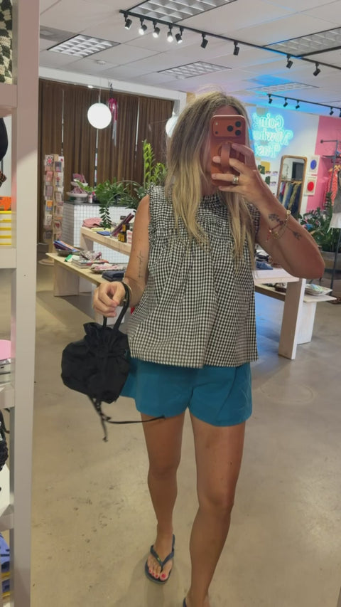 Ashlee Gingham Ruffle Blouse