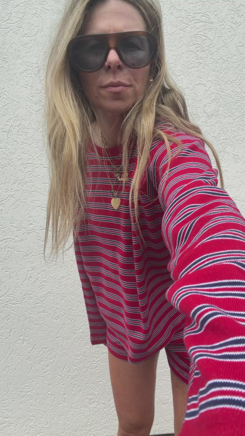 Lara Striped Terry Shorts