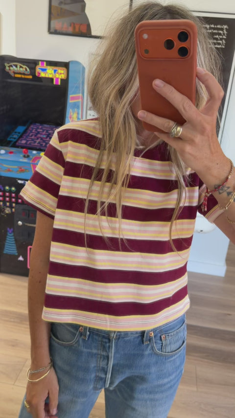 Sadie Striped Crop Tee