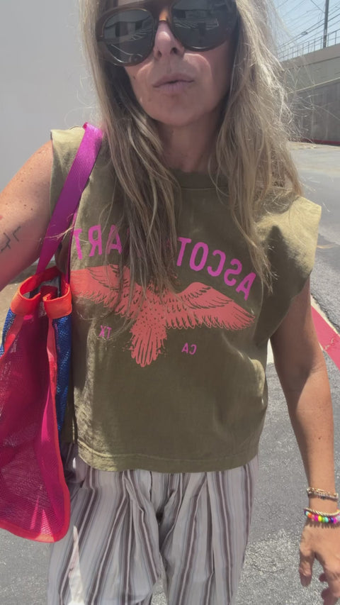 A+H Eagle Sleeveless Crop Tee