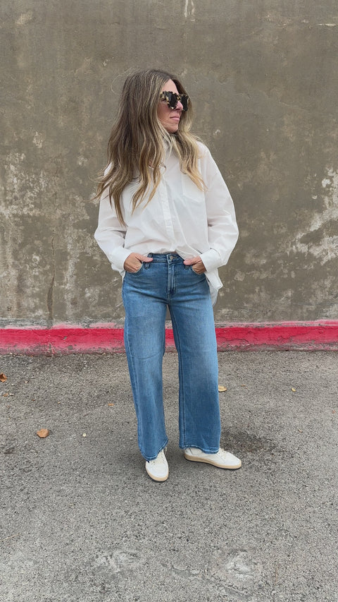 High Rise Wide Leg Denim