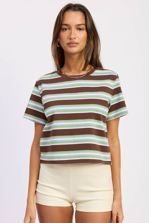Sadie Striped Crop Tee - ascot + hart