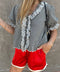Terra Gingham Lace Ruffle Blouse - ascot + hart