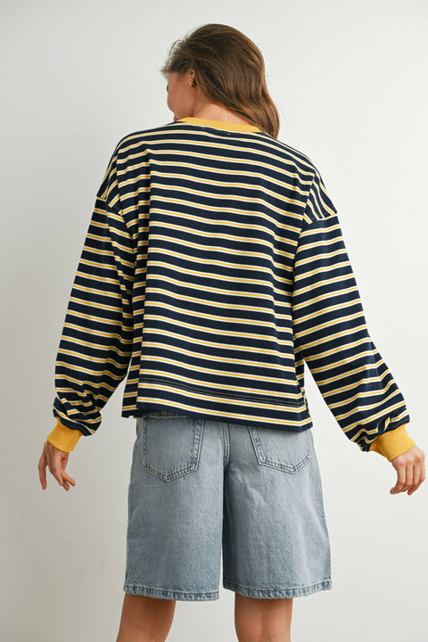 Layna Striped Crew Neck Long Sleeve