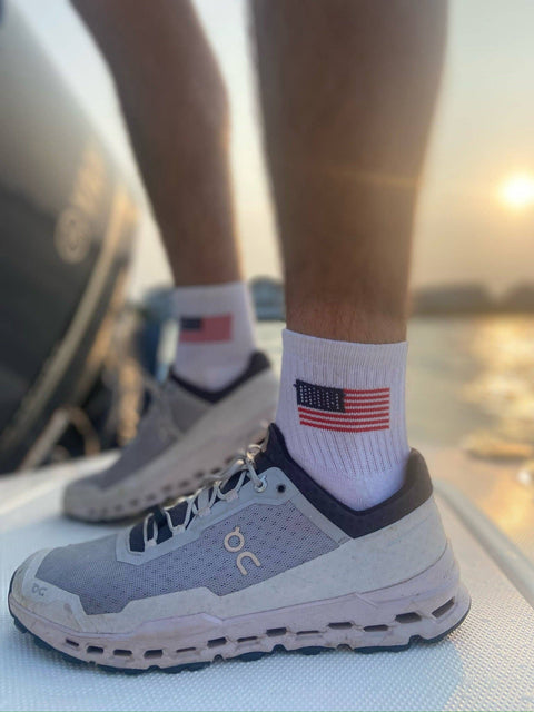 American Flag Quarter Crew socks