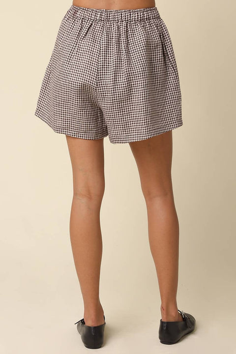 Luna Gingham Linen Shorts