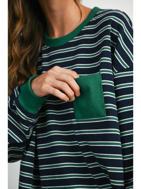 Layna Striped Crew Neck Long Sleeve