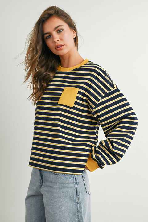 Layna Striped Crew Neck Long Sleeve