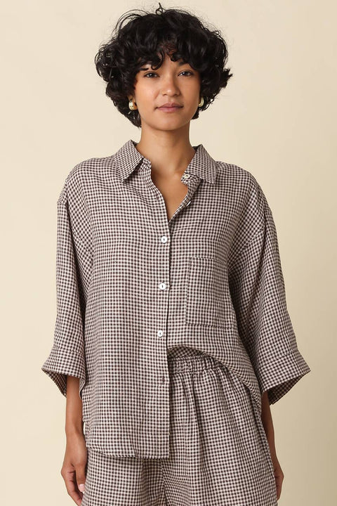 Stella Gingham Linen Shirt