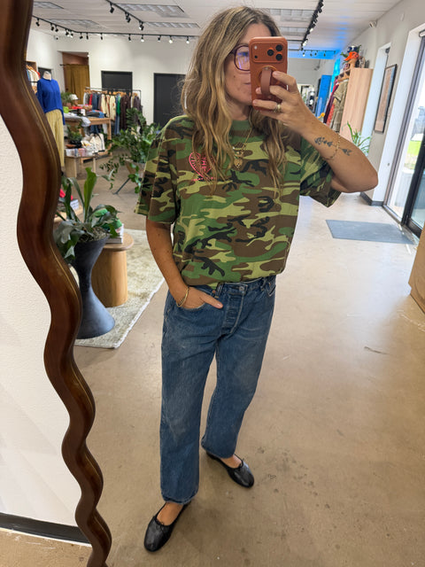 A+H Vintage Camo Heart Eye Tee