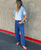 Laila Striped Barrel Jeans