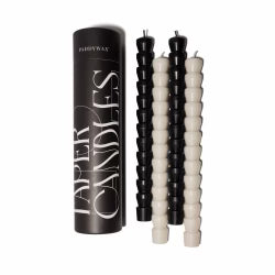 Black / White Unscented Taper Candles (Set of 4)