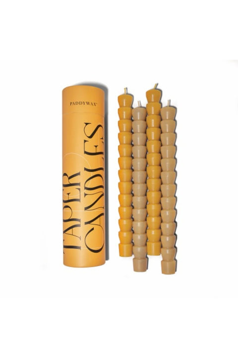 Burnt Orange / Peach Unscented Taper Candles (Set of 4)