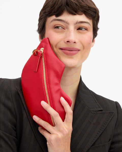 Clare V. Lips Flat Clutch - Super Red