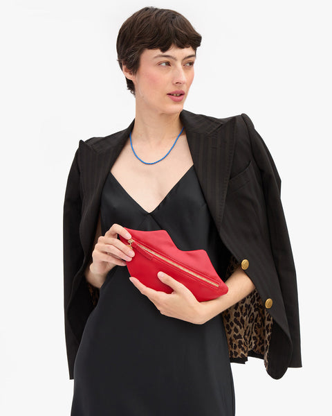 Clare V. Lips Flat Clutch - Super Red